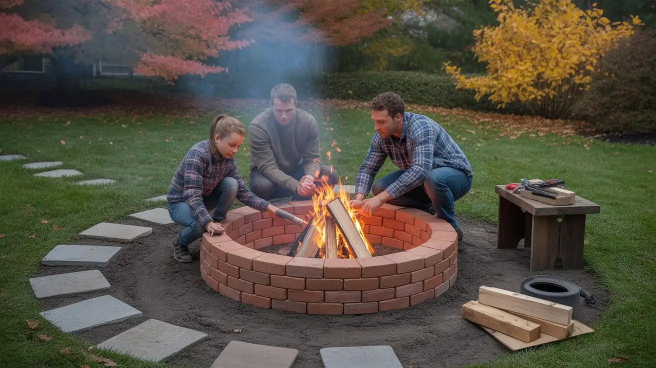 backyard fire and fog setup