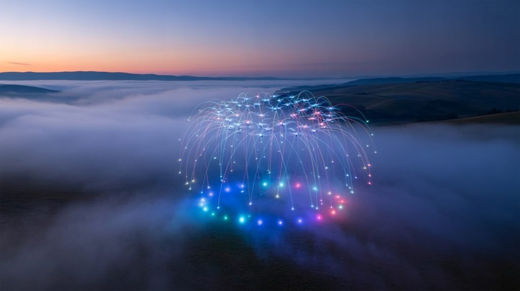 fog enhanced aerial displays