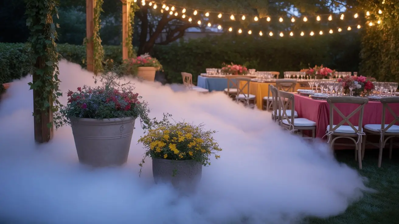 fog filled decorative planters
