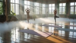 fog machines enhance yoga ambiance