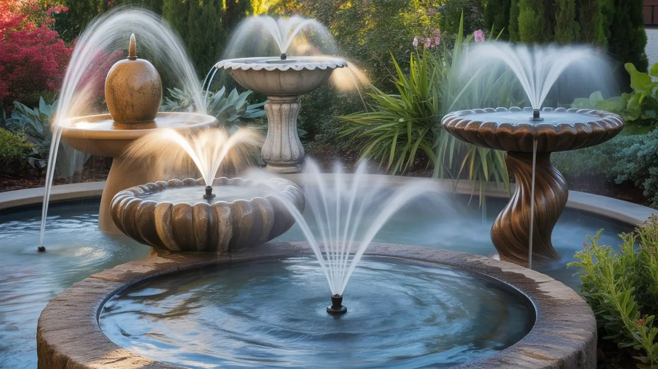 misting backyard fountain designs