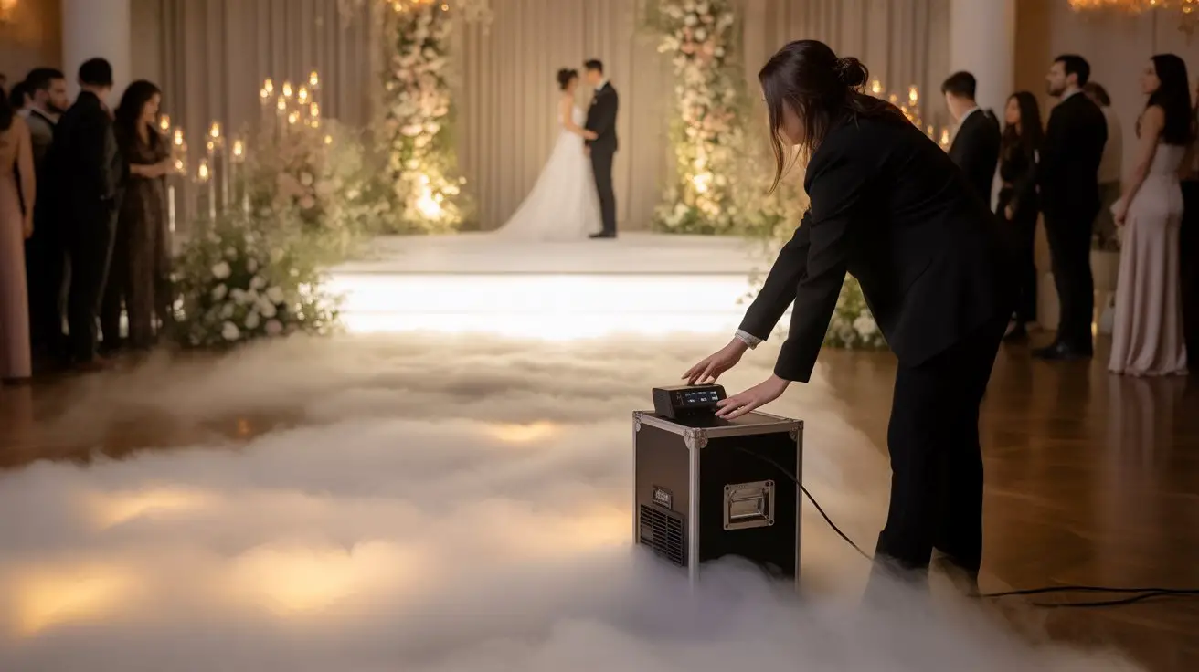 wedding fog effect rehearsals